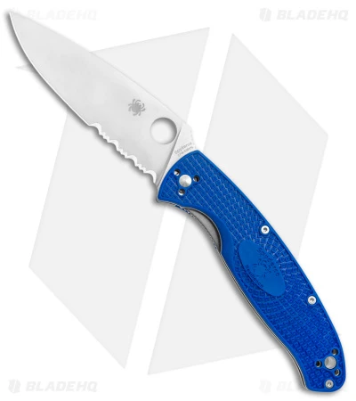 Spyderco Resilience Lightweight Liner Lock Knife Blue FRN (4.3" Serr) C142PSBL 3 Spyderco Resilience Lightweight Liner Lock Knife Blue FRN (4.3" Serr) C142PSBL