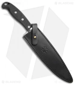 Spyderco Respect Bowie Fixed Blade Knife Black G-10 (7.9" Satin) FB44GP -Spyderco Sales Spyderco Respect Bowie Black G 10 Satin FB44GP BHQ 78715 jr sheath