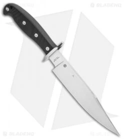 Spyderco Respect Bowie Fixed Blade Knife Black G-10 (7.9" Satin) FB44GP -Spyderco Sales Spyderco Respect Bowie Black G 10 Satin FB44GP BHQ 78715 jr spine