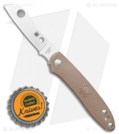 Spyderco Roadie Slip Joint Knife Brown FRN (2.1" Satin) C189PBN -Spyderco Sales Spyderco Roadie Slip Joint Knife Brown FRN 2.1 Satin C189PBN BHQ 121037 LS Bottlecap