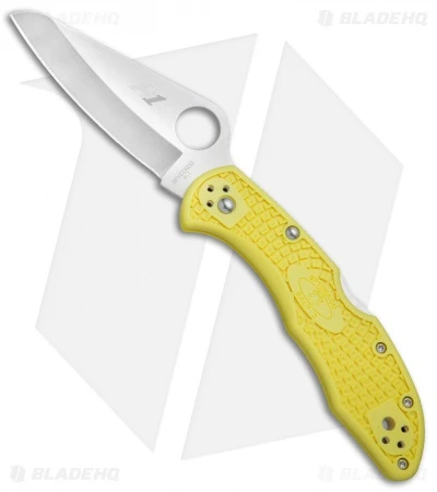 Spyderco Salt 2 Lock Back Knife Yellow FRN (3" Satin) C88PYL2 3 Spyderco Salt 2 Lock Back Knife Yellow FRN (3" Satin) C88PYL2