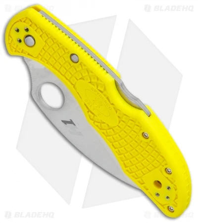 Spyderco Salt 2 Wharncliffe Knife Yellow FRN (2.89" Satin Serr) C88SWCYL2 4 Spyderco Salt 2 Wharncliffe Knife Yellow FRN (2.89" Satin Serr) C88SWCYL2 - Image 2