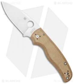 Spyderco Shaman Compression Lock Knife Brown Micarta (3.6" Satin Z-Wear)