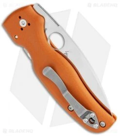 Spyderco Shaman Compression Lock Knife Orange G-10 (3.6" Satin REX 45) Sprint -Spyderco Sales Spyderco Shaman Compression Lock Orange G 10 Satin C229GPBORE BHQ 106190 jr side