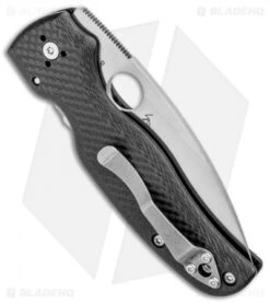 Spyderco Shaman Sprint Run Compression Lock Knife Carbon Fiber (3.6" Satin S90V) -Spyderco Sales Spyderco Shaman Sprint Run Compression Lock CF Satin C229CFP BHQ 97441 jr side