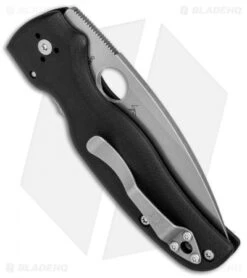Spyderco Shaman Compression Lock Knife Black G-10 (3.6" Stonewash) C229GP -Spyderco Sales Spyderco Shaman black G10 Satin BHQ 71268 er side