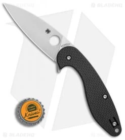 Spyderco Sliverax Compression Lock Knife CF/G-10 Laminate (3.5" Satin) C228CFP -Spyderco Sales Spyderco Silverax cf G10 laminate satin BHQ 71313 er bottlecap