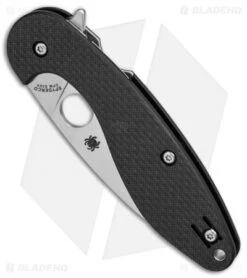 Spyderco Sliverax Compression Lock Knife CF/G-10 Laminate (3.5" Satin) C228CFP -Spyderco Sales Spyderco Silverax cf G10 laminate satin BHQ 71313 er spine