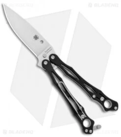 Spyderco SmallFly 2 Balisong Butterfly Knife Black G-10 (3.4" Satin) B02GP2