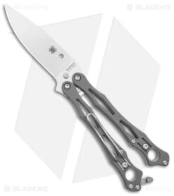 Spyderco SmallFly 2 Butterfly Knife Gray G-10 (3.4" Satin CPM Cru-Wear)