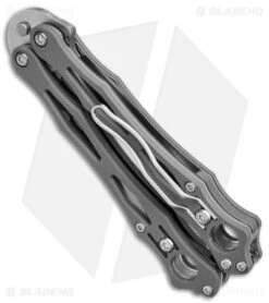 Spyderco SmallFly 2 Butterfly Knife Gray G-10 (3.4" Satin CPM Cru-Wear) 8 Spyderco SmallFly 2 Butterfly Knife Gray G-10 (3.4" Satin CPM Cru-Wear) -Spyderco Sales Spyderco SmallFly 2 Butterfly Knife Gray G 10 3in Satin w CPM Cru Wear BHQ 151860 td side