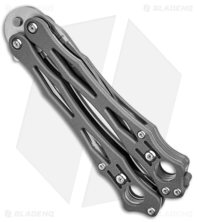 Spyderco SmallFly 2 Butterfly Knife Gray G-10 (3.4" Satin CPM Cru-Wear) 4 Spyderco SmallFly 2 Butterfly Knife Gray G-10 (3.4" Satin CPM Cru-Wear) - Image 2