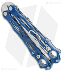 Spyderco SmallFly Blue G10 Butterfly Knife Balisong Flipper B02GPBL *Collection* -Spyderco Sales Spyderco Smallfly blue G10 butterfly knife balisong flipper B02GPBL BHQ 8984 er side