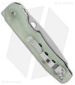 Spyderco M4 Smock Compression Lock Exclusive Knife Natural G-10 (3.5" Satin) -Spyderco Sales Spyderco Smock Compression Lock Exclusive Knife Natural G 10 Satin C240GM4P BHQ 126450 jr side