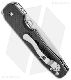 Spyderco Smock Compression Lock Knife Carbon Fiber (3.3" Satin) -Spyderco Sales Spyderco Smock Compresstion Lock CF Satin C240CFP BHQ 81450 jr side