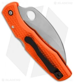 Spyderco SpyderHawk Salt Sprint Run Knife Orange FRN (3.6" Satin Serr) C77SOR -Spyderco Sales Spyderco Spyderhawk Salt Sprint Run Orange FRN satin serr BHQ 78697 er side 2 2