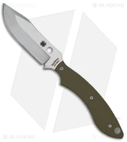 Spyderco Stok Bowie Fixed Blade Knife OD Green G-10 (3" Satin) FB49GPOD