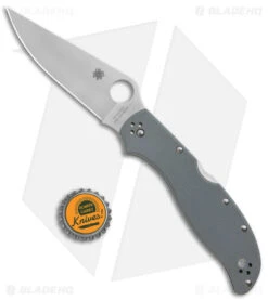 Spyderco Stretch 2 XL Lockback Knife Gray G-10 (4" Satin) C258GPGYCW -Spyderco Sales Spyderco Stretch 2 XL LB Gray G 10 Satin BHQ 175393 jr bottlecap