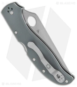 Spyderco Stretch 2 XL Lockback Knife Gray G-10 (4" Satin) C258GPGYCW -Spyderco Sales Spyderco Stretch 2 XL LB Gray G 10 Satin BHQ 175393 jr side