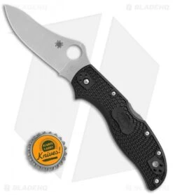 Spyderco Stretch 2 Lightweight Knife Black FRN (3.4" Satin) C90PBK2 -Spyderco Sales Spyderco Stretch 2 lightweight black FRN satin C90PBK2 BHQ 50823 er size