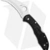 Spyderco Tasman Salt 2 Lock Back Knife Black FRN (2.8" Satin Full Serr) C106SBK2 -Spyderco Sales Spyderco Tasman Salt 2 Black FRN Satin Full Serr BHQ 71334 er jr