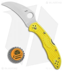 Spyderco Tasman Salt 2 Lock Back Knife Yellow FRN (2.8" Satin) C106PYL2 -Spyderco Sales Spyderco Tasman Salt 2 yellow FRN satin BHQ 71335 er bottlecap 3