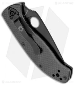 Spyderco Tenacious Folding Knife Carbon Fiber/G-10 (3.3" Black Serr) C122CFBBKPS -Spyderco Sales Spyderco Tenacious CF G 10 Black Serr C122CFBBKPS BHQ 76658 jr side
