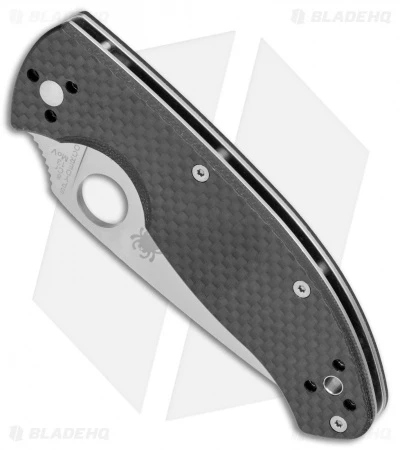 Spyderco Tenacious Folding Knife Carbon Fiber/G-10 (3.375" Satin Serr) C122CFPS 4 Spyderco Tenacious Folding Knife Carbon Fiber/G-10 (3.375" Satin Serr) C122CFPS - Image 2