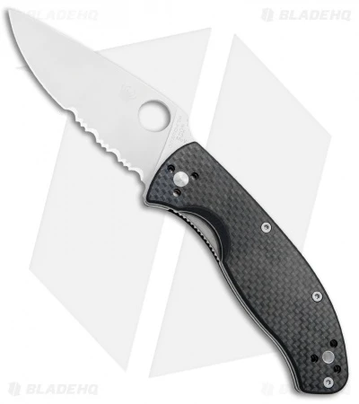 Spyderco Tenacious Folding Knife Carbon Fiber/G-10 (3.375" Satin Serr) C122CFPS 3 Spyderco Tenacious Folding Knife Carbon Fiber/G-10 (3.375" Satin Serr) C122CFPS