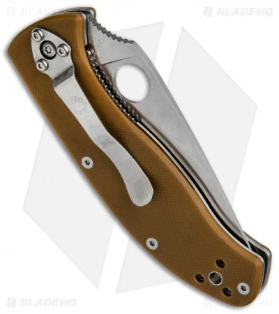 Spyderco Tenacious Liner Lock Knife Brown G-10 (3.39" Satin Serr) C122GPSBN 5 Spyderco Tenacious Liner Lock Knife Brown G-10 (3.39" Satin Serr) C122GPSBN - Image 3