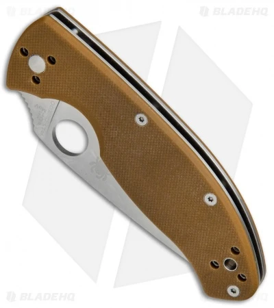 Spyderco Tenacious Liner Lock Knife Brown G-10 (3.39" Satin Serr) C122GPSBN 4 Spyderco Tenacious Liner Lock Knife Brown G-10 (3.39" Satin Serr) C122GPSBN - Image 2