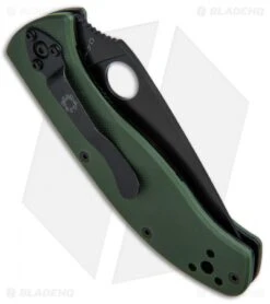 Spyderco Tenacious Liner Lock Knife Green G-10 (3.39" Black Serr) C122GPSBGR -Spyderco Sales Spyderco Tenacious LL Green G010 Black C122GPSBGR BHQ 61869 jr side