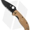 Spyderco Tenacious Lightweight Folding Knife Tan FRN (3.4" Black Serr) 1 Spyderco Tenacious Lightweight Folding Knife Tan FRN (3.4" Black Serr) -Spyderco Sales Spyderco Tenacious LWT Black Tan Serr BHQ 122021 jr
