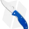 Spyderco Tenacious Lightweight Blue FRN Knife (3.4" Satin Serr S35VN) C122PSBL