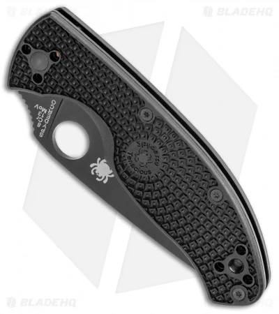 Spyderco Tenacious Lightweight Knife FRN (3.375" Black Full Serr) C122SBBK 4 Spyderco Tenacious Lightweight Knife FRN (3.375" Black Full Serr) C122SBBK - Image 2