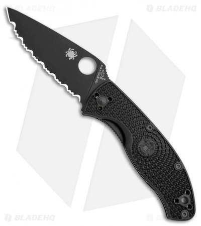 Spyderco Tenacious Lightweight Knife FRN (3.375" Black Full Serr) C122SBBK 3 Spyderco Tenacious Lightweight Knife FRN (3.375" Black Full Serr) C122SBBK