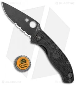 Spyderco Tenacious Lightweight Folding Knife FRN (3.375" Black Serr) C122PSBBK -Spyderco Sales Spyderco Tenacious Lightweight FRN Serr C122PSBBK BHQ 106184 jr bottlecap