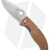 Spyderco Tenacious Lightweight Folding Knife Tan FRN (3.4" Satin) -Spyderco Sales Spyderco Tenacious Lightweight Folding Knife Tan FRN 3in Satin BHQ 120674 td