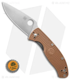 Spyderco Tenacious Lightweight Folding Knife Tan FRN (3.4" Satin) -Spyderco Sales Spyderco Tenacious Lightweight Folding Knife Tan FRN 3in Satin BHQ 120674 td size