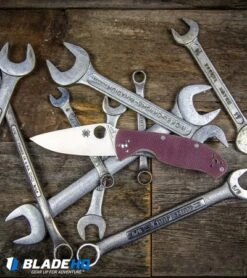 Spyderco Tenacious Liner Lock Knife Red Checkered G-10 (3.375" Satin) C122GPRC -Spyderco Sales Spyderco Tenacious Liner Lock Knife Red Checkered G 10 Satin C122GPRC BHQ 74709 kp wood wrenches web