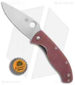 Spyderco Tenacious Liner Lock Knife Red Checkered G-10 (3.375" Satin) C122GPRC -Spyderco Sales Spyderco Tenacious red checkered G10 satin BHQ 74709 er bottlecap