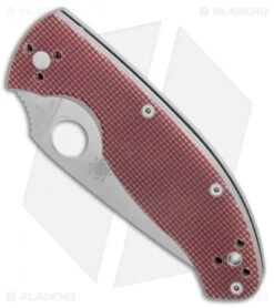 Spyderco Tenacious Liner Lock Knife Red Checkered G-10 (3.375" Satin) C122GPRC -Spyderco Sales Spyderco Tenacious red checkered G10 satin BHQ 74709 er spine