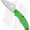 Spyderco UK Pen Knife Salt Slip Joint Green FRN (2.9" Satin LC200N Serr) C94SGR -Spyderco Sales Spyderco UK Pen Knife Salt SJ Green FRN Satin Serr BHQ 145697 jr