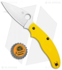 Spyderco UK Pen Knife Salt Slip Joint Yellow FRN (2.9" Satin) C94PYL -Spyderco Sales Spyderco UK Penknife Lightweight Yellow FRN Satin C94PYL BHQ 121034 jr bottlecap