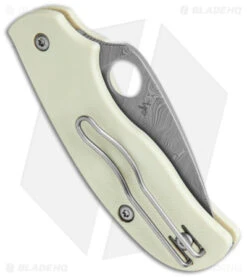 Spyderco Urban Slipit Knife Sprint Run Ivory G-10 (2.5" Damascus) C127GPIVD -Spyderco Sales Spyderco Urban Slipit Knife Sprint Run Ivory G 10 Damascus BHQ 139714 jr side