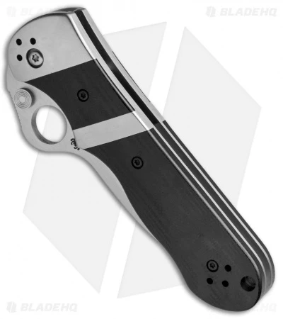 Spyderco Vallotton Lil' Sub-Hilt Dual-Action Automatic Knife (3.125" Satin) 4 Spyderco Vallotton Lil' Sub-Hilt Dual-Action Automatic Knife (3.125" Satin) - Image 2