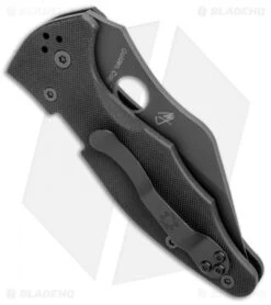 Spyderco Yojimbo 2 Compression Lock Knife Black G-10 (3.2" Black) C85GPBBK2 -Spyderco Sales Spyderco Yojimbo 2 Compression Lock Black G 10 Black C85GPBBK2 BHQ 106200 jr side
