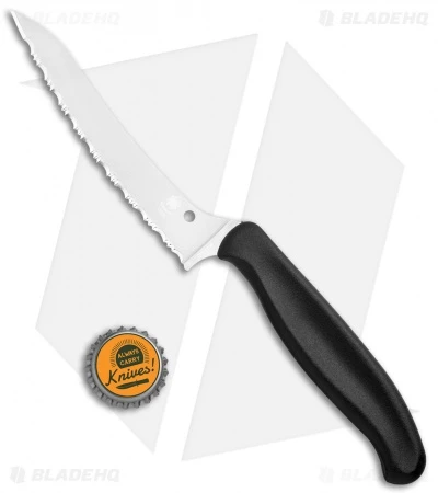 Spyderco Z-Cut Lightweight Black (4.5" Satin Serr) K14SBK 6 Spyderco Z-Cut Lightweight Black (4.5" Satin Serr) K14SBK - Image 4