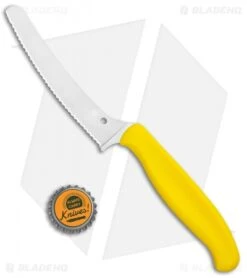 Spyderco Z-Cut Lightweight Yellow Blunt Tip (4.5" Satin Serr) K13SYL -Spyderco Sales Spyderco Z Cut Lightweight Yellow Blunt Tip K13SYL BHQ 107972 jr bottlecap