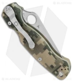 Spyderco Paramilitary 2 Knife Digi Camo (3.4" Satin S45VN) C81GPCMO2 -Spyderco Sales spyderco PM2 digi camo G10 satin C81GPCMO2 BHQ 7946 er side